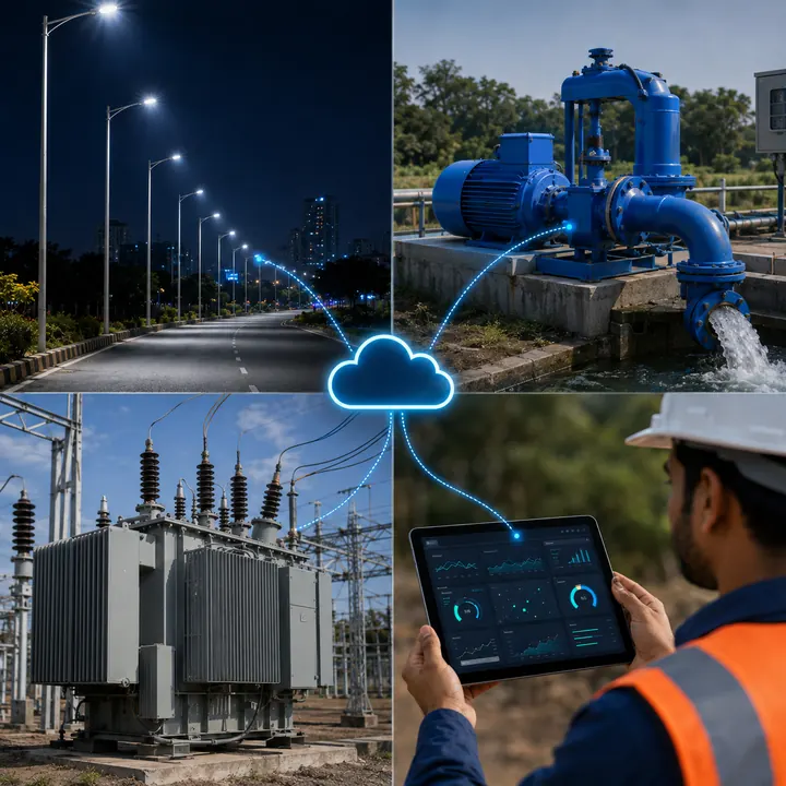 Multi utility monitoring for pumps lighting and transformers